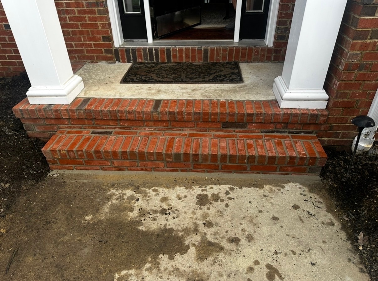 Brick front entrance steps and masonry stoop by HomeCraft Paving & Masonry in New Jersey